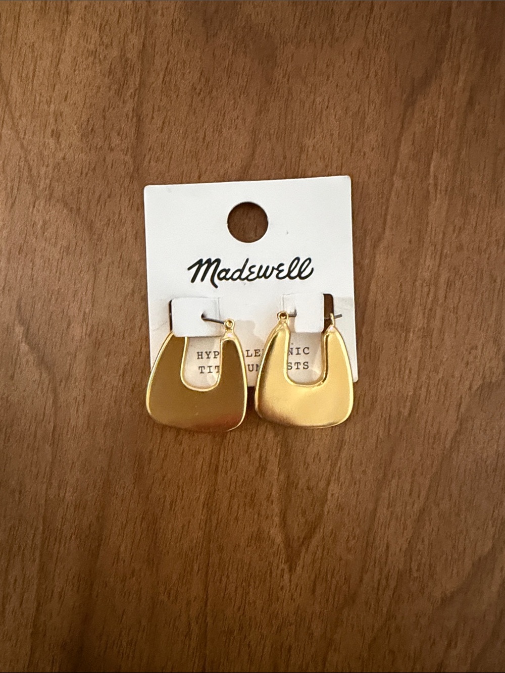 Madewell Hypoallergenic Shiny Gold Modern Drop Earrings